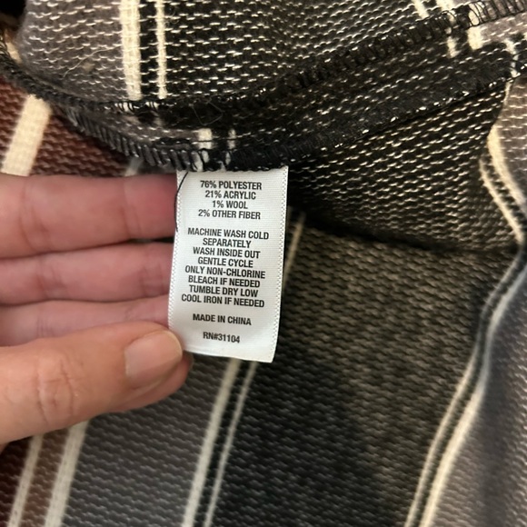 Wonderly Striped Open Front Cardigan jacket size medium NWT - Picture 8 of 8